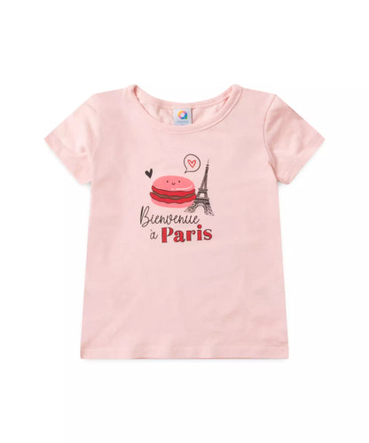 Conjunto de Verão para Menina Paris Rosa