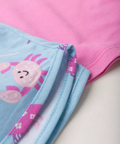 Conjunto de Verão para Menina Tartaruga Pink