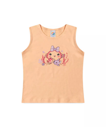 Conjunto de Verão para Menina Tartaruga Salmão