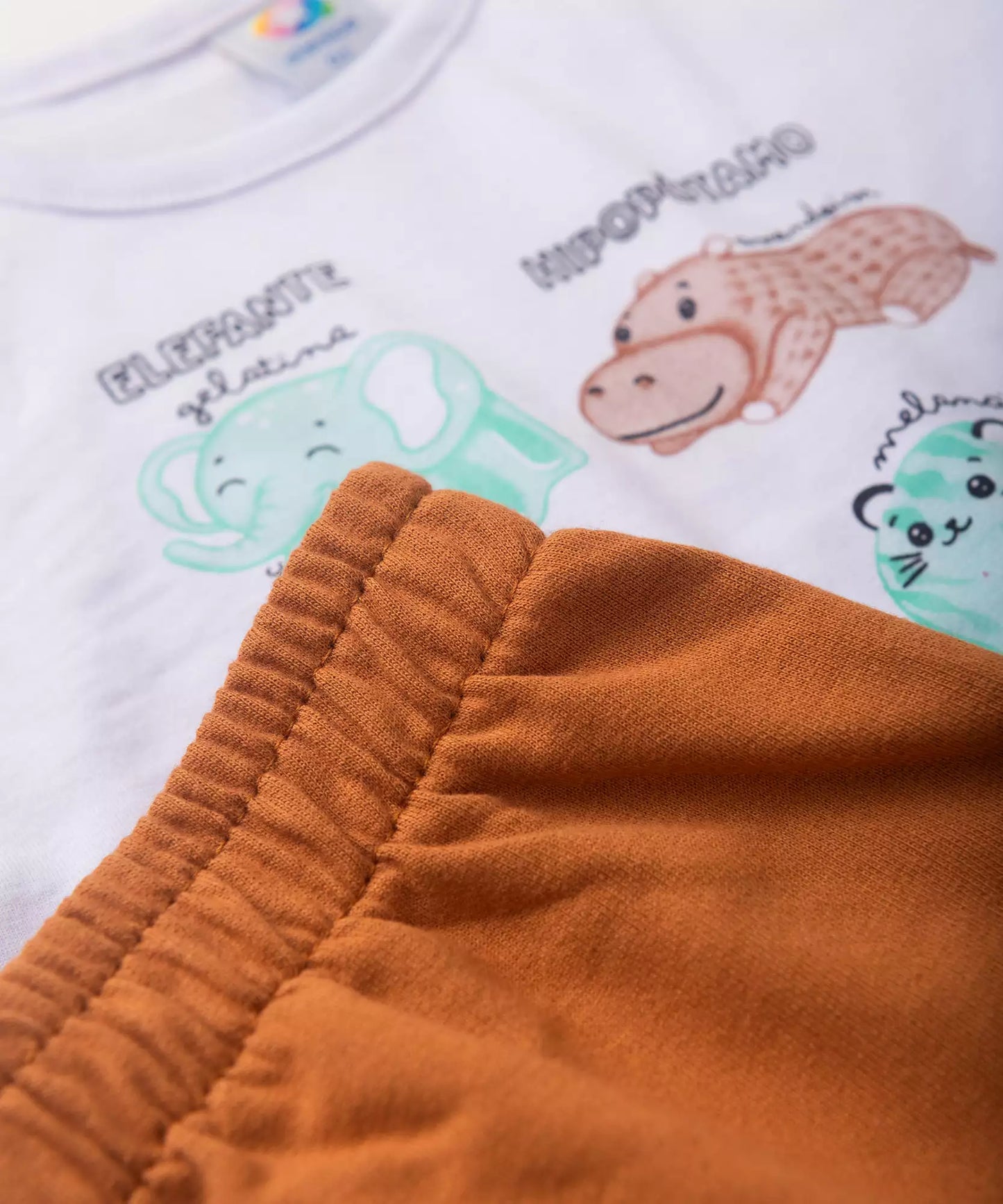 Conjunto de Verão para Menino Animaizinhos Branco