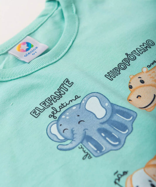 Conjunto de Verão para Menino Animaizinhos Verde