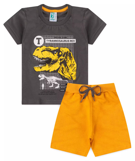 Conjunto de Verão para Menino Dino Chumbo