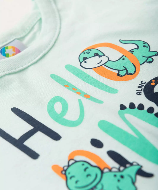 Conjunto de Verão para Menino Dino em Verde
