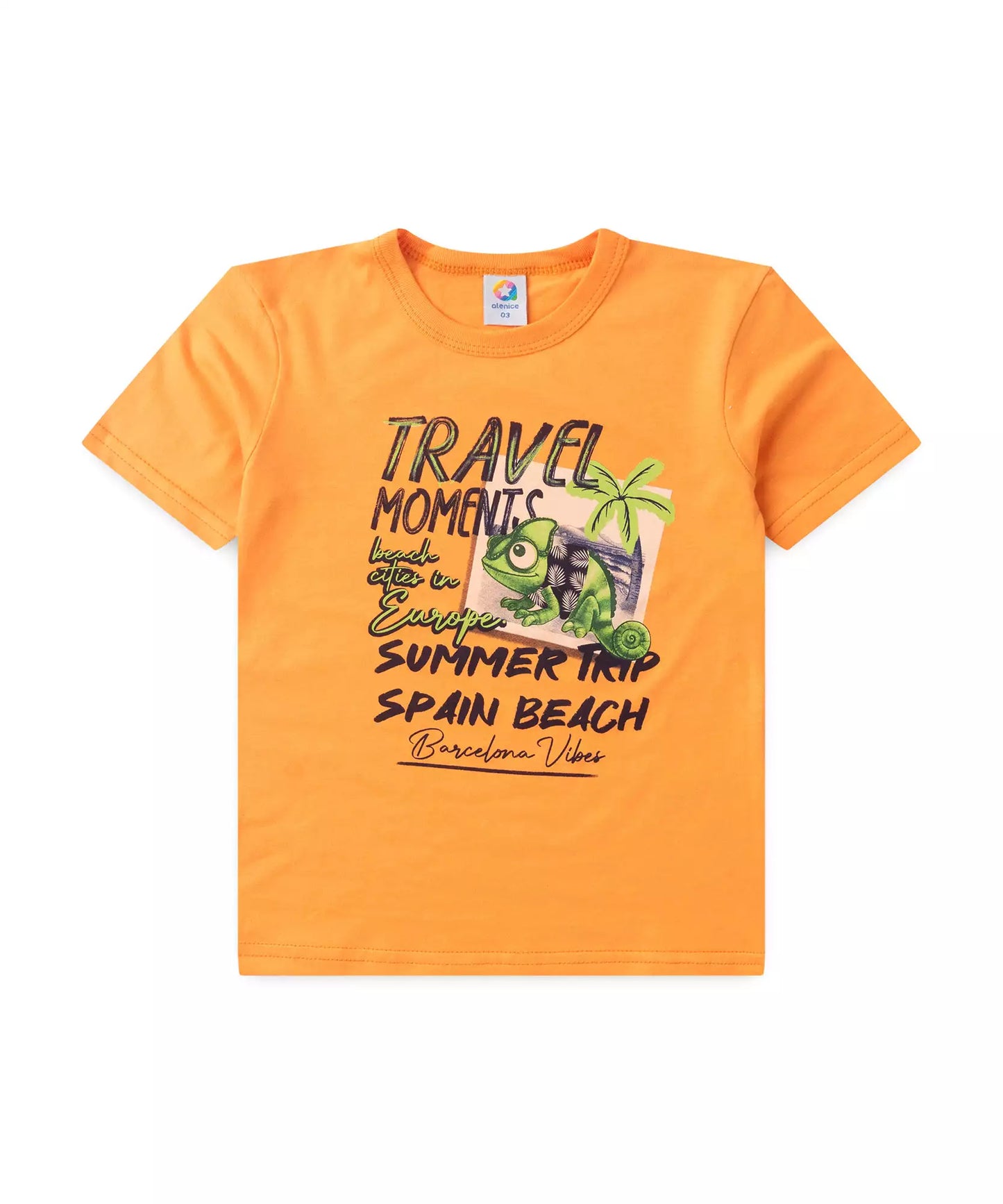 Conjunto de Verão para Menino em Estampado Laranja