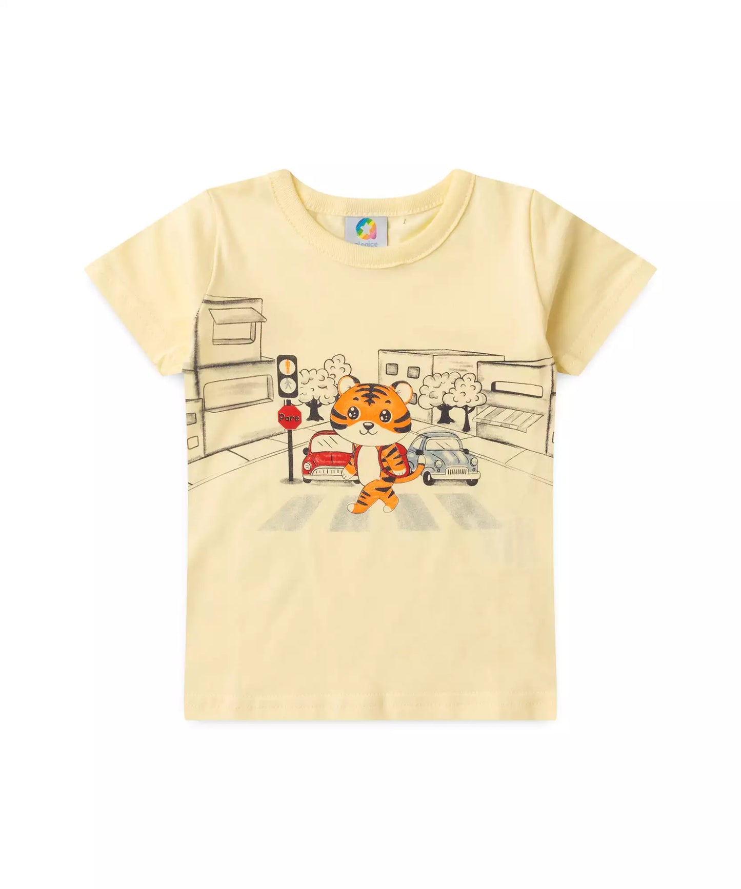 Conjunto de Verão para Menino Tigrinho Amarelo