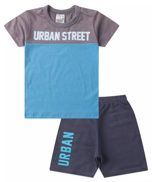 Conjunto de Verão para Menino Urban Street Chumbo