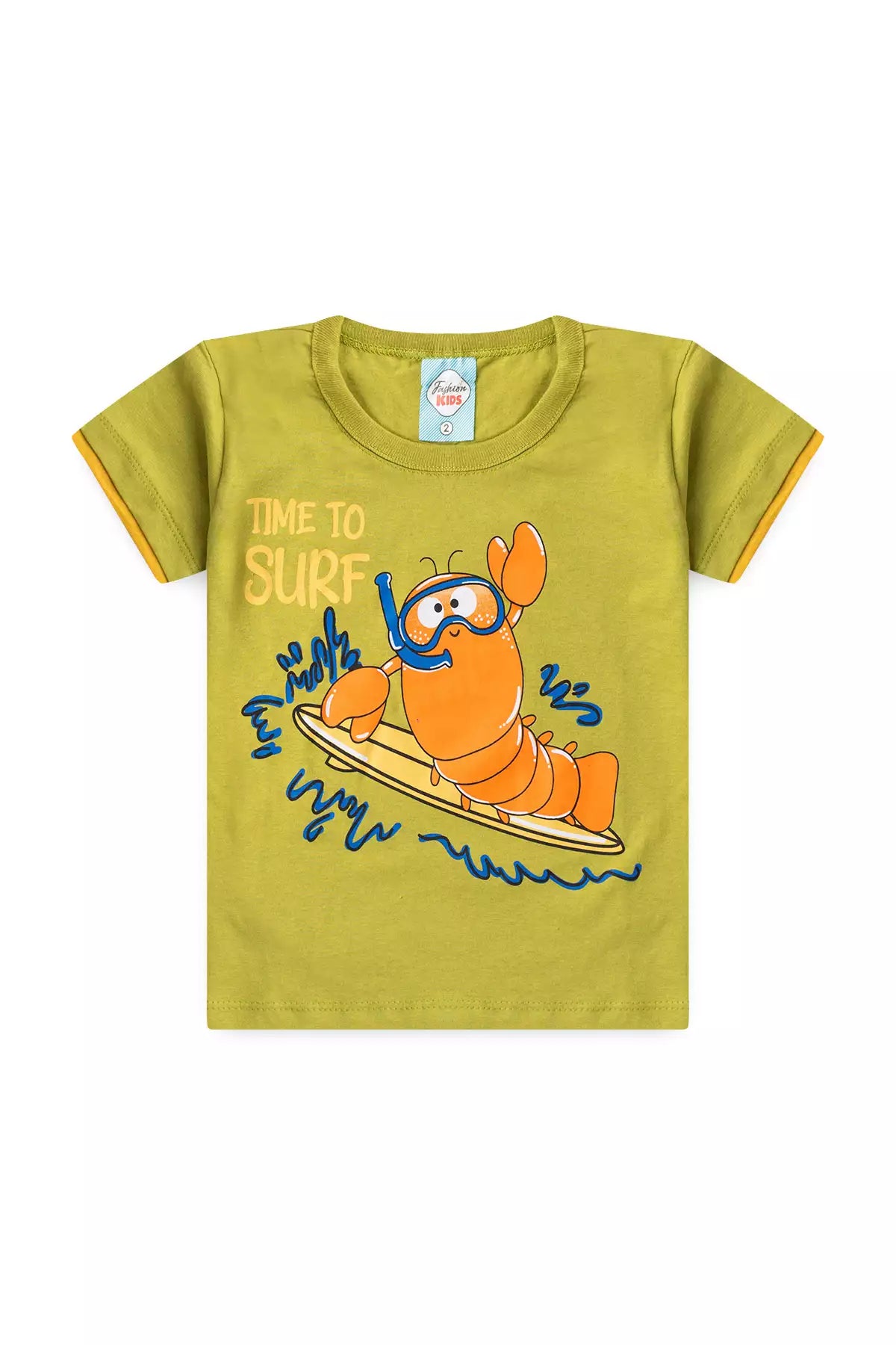 Conjunto de Verão Menino Caranguejo Divertido Verde