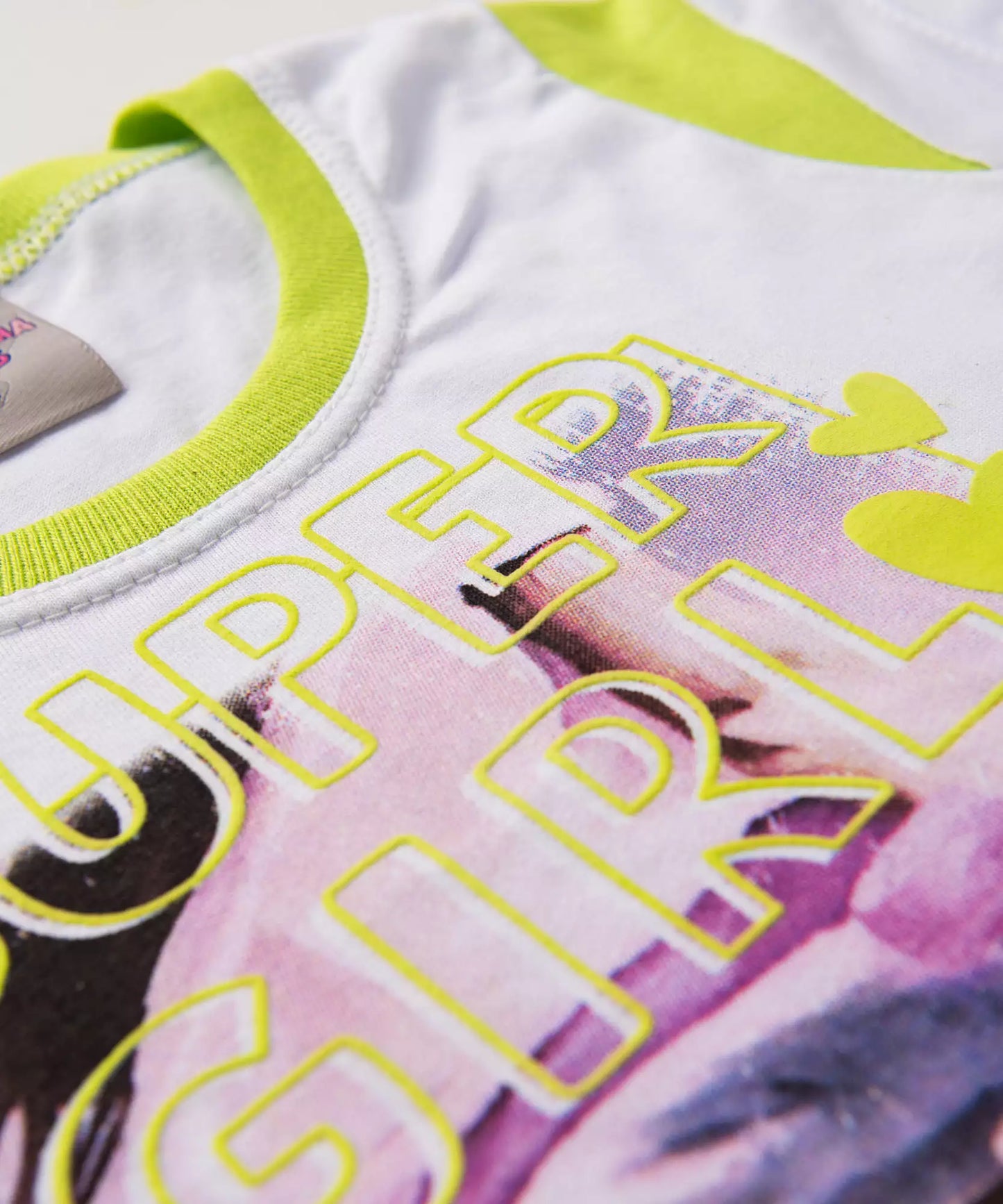 Cropped infantil Feminino Estampado Branco
