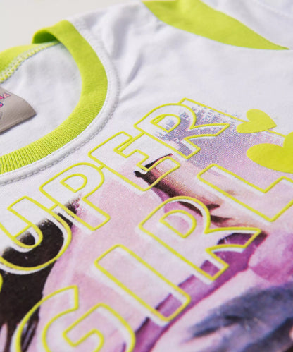Cropped infantil Feminino Estampado Branco