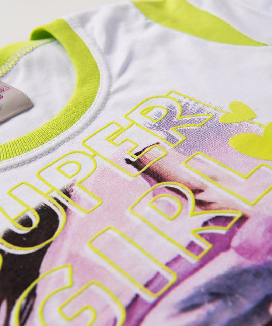 Cropped infantil Feminino Estampado Branco