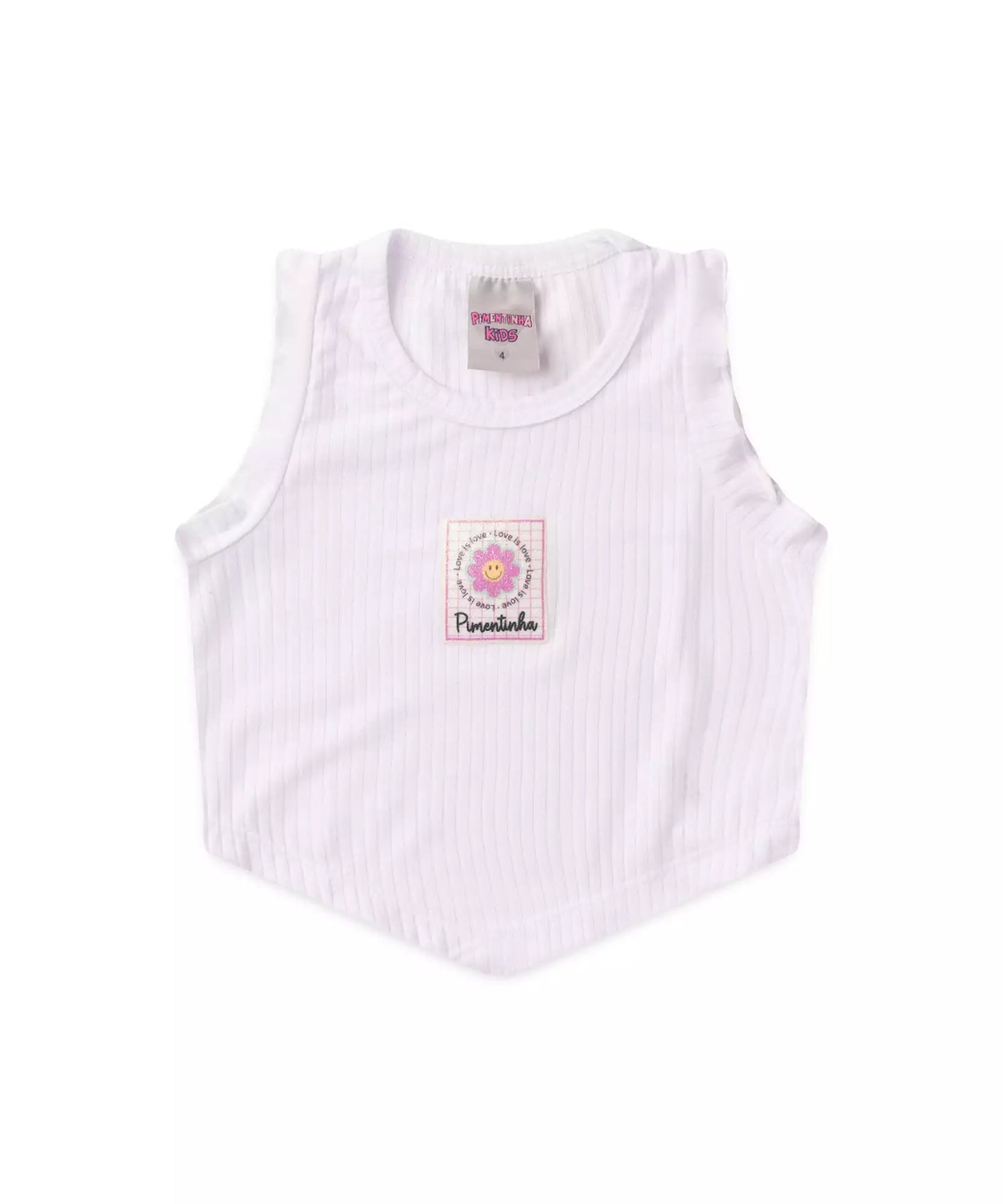 Cropped Infantil Feminino Estampado cor Branco