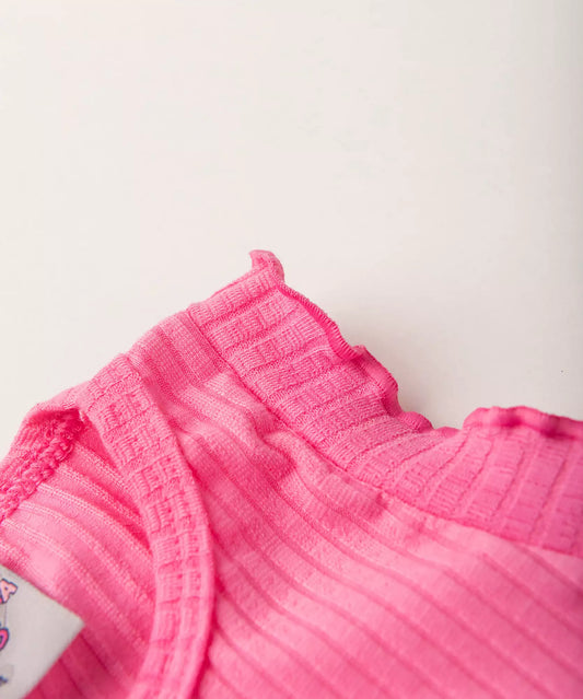Cropped Infantil Feminino Estampado Rosa