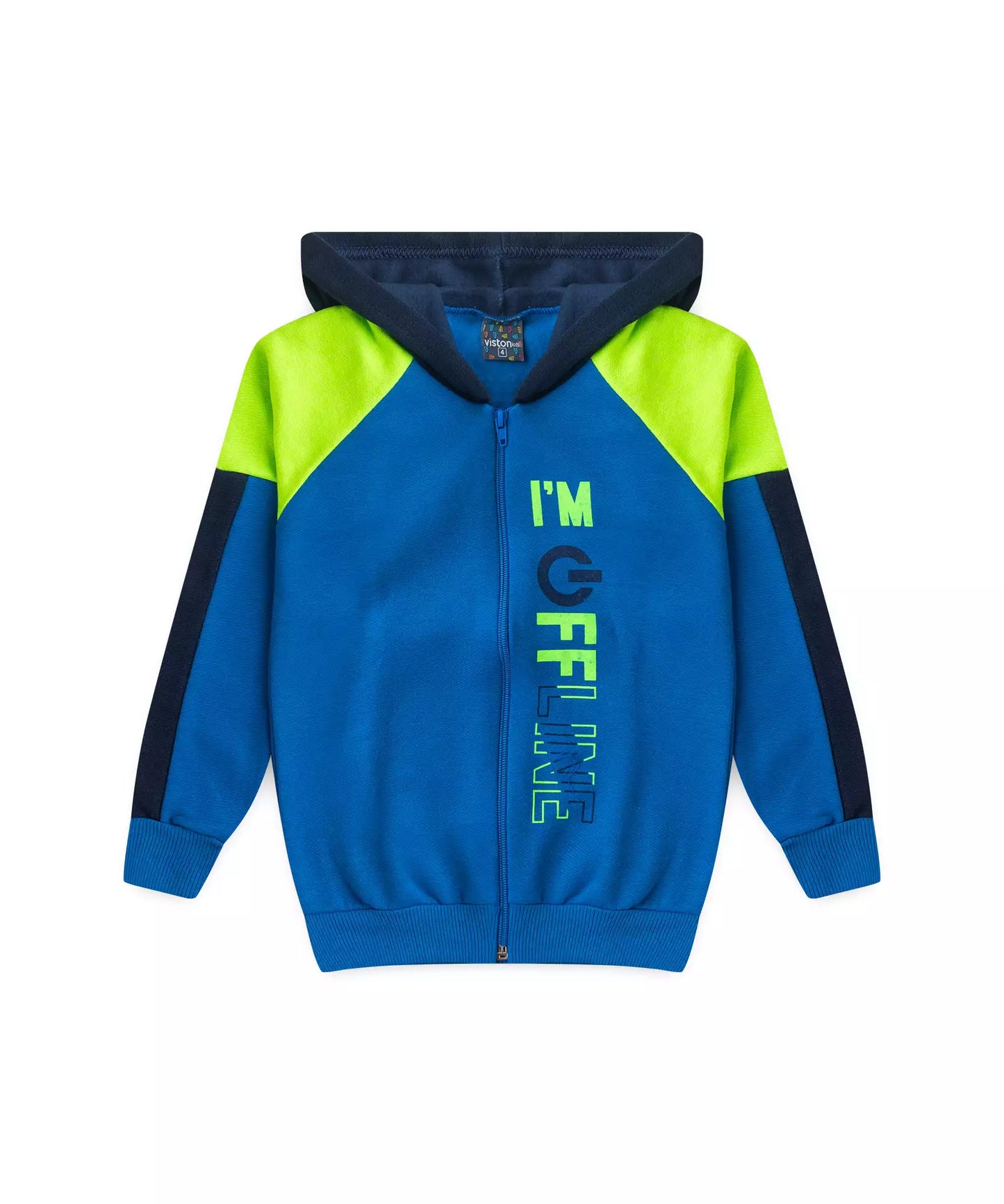 Jaqueta de Inverno Infantil Masculina Estampada Azul