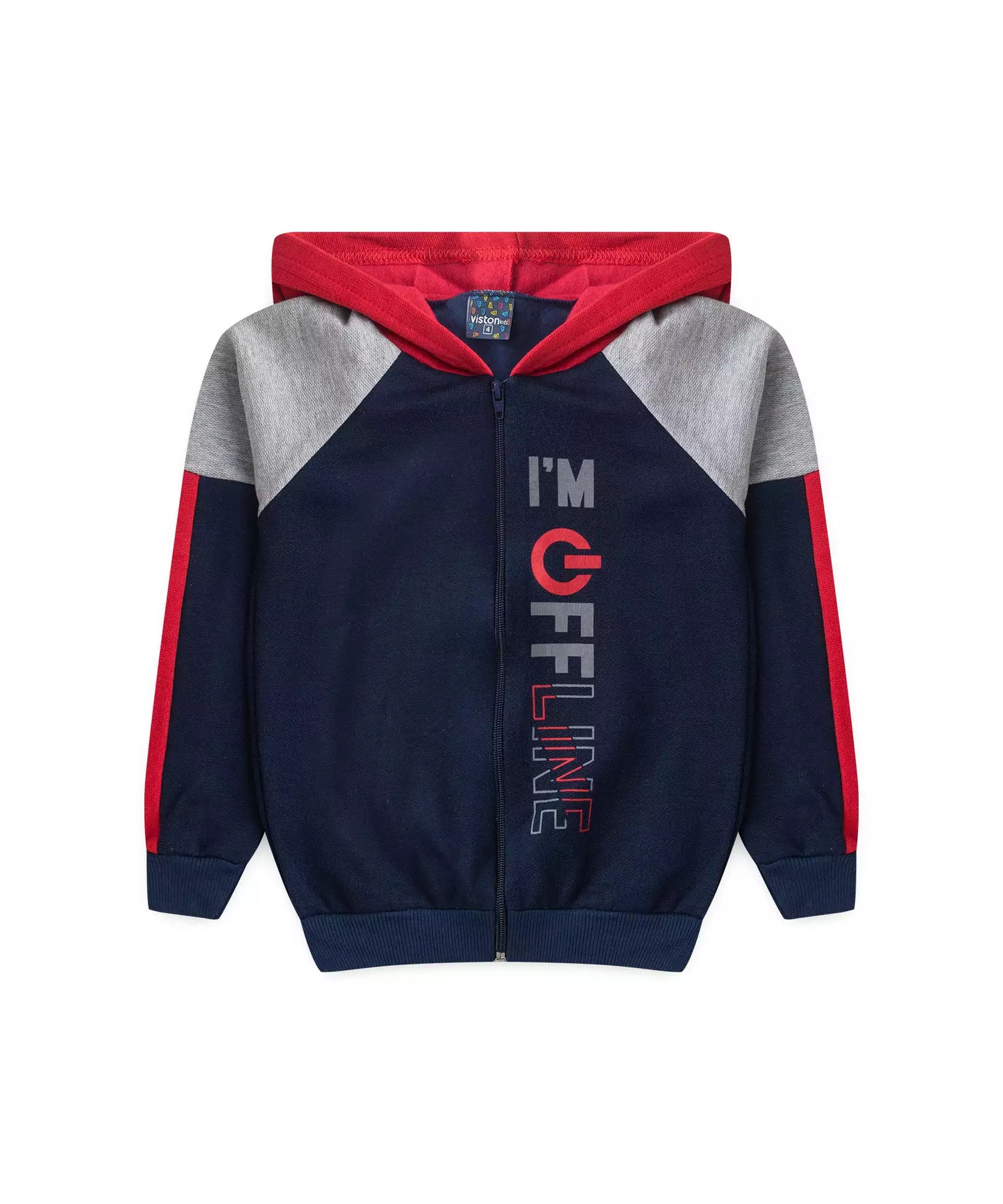 Jaqueta de Inverno Infantil Masculina Estampada Marinho
