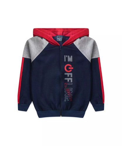 Jaqueta de Inverno Infantil Masculina Estampada Marinho