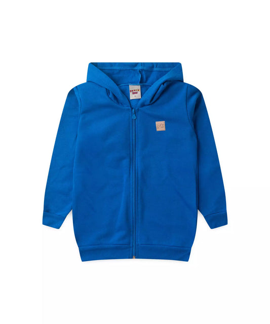 Jaqueta de Moletom Infantil Masculina Básica Azul