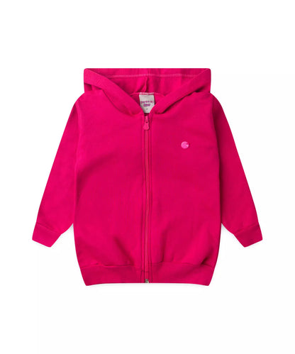 Jaqueta de Moletom para Menina Básica Pink