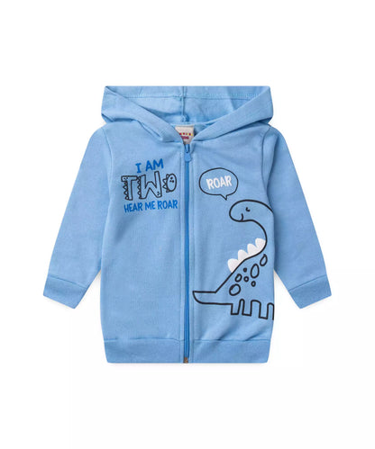 Jaqueta de Moletom para Menino no Dino Azul