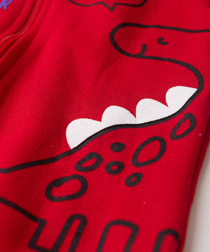 Jaqueta de Moletom para Menino Dino Vermelho