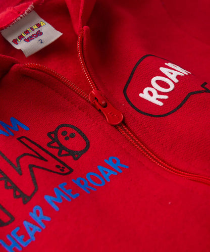 Jaqueta de Moletom para Menino Dino Vermelho