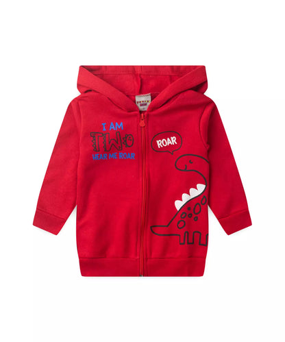 Jaqueta de Moletom para Menino Dino Vermelho