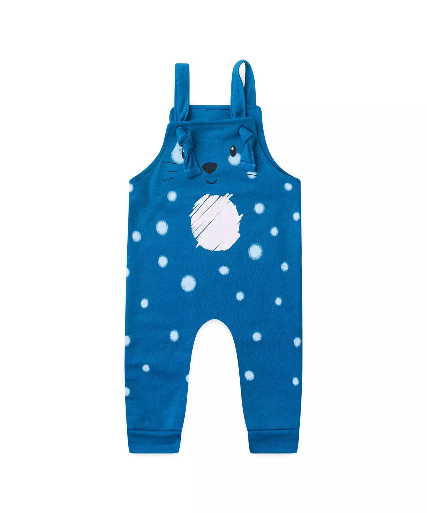 Jardineira de Inverno para Bebê Menino Esquilinho Azul