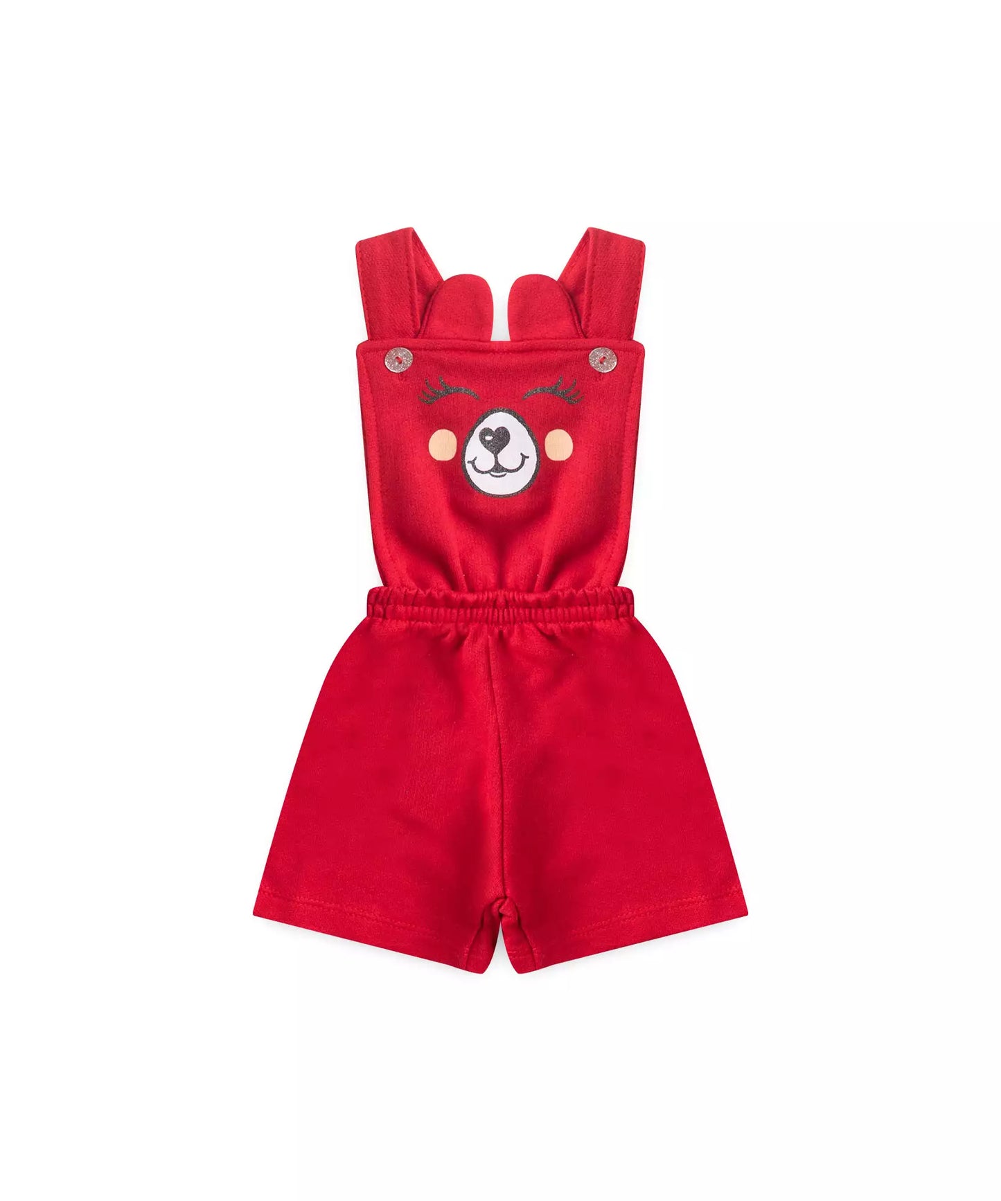 Jardineira de Verão para Bebê Menina Ursinho Vermelho