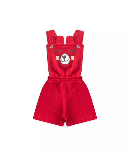 Jardineira de Verão para Bebê Menina Ursinho Vermelho