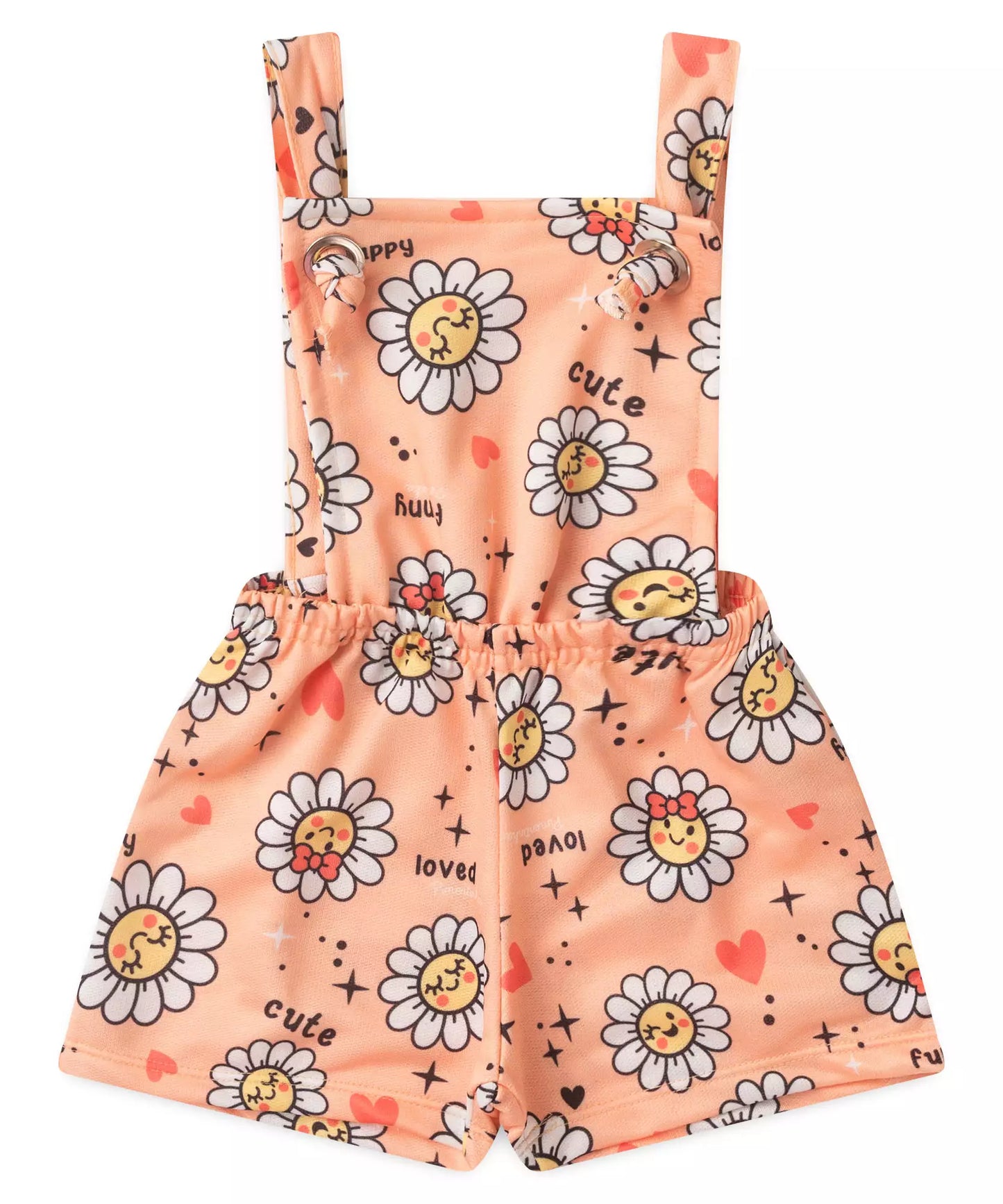 Jardineira de Verão para Menina Floral Salmão
