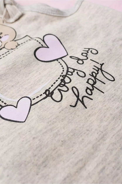 Jardineira Happy Bear de Inverno Infantil Menina Mescla