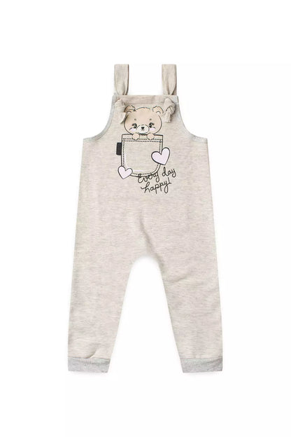 Jardineira Happy Bear de Inverno Infantil Menina Mescla