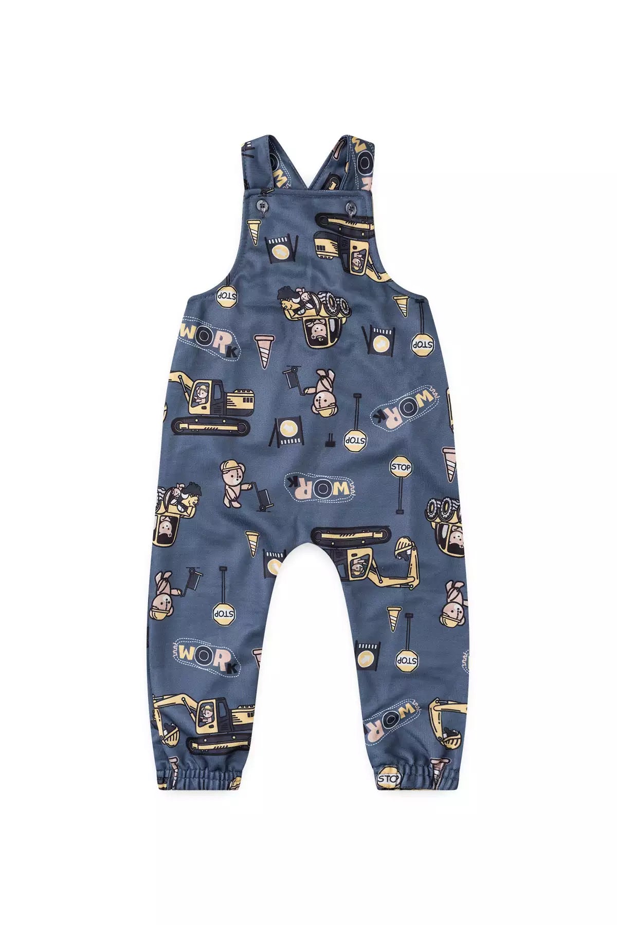Jardineira Infantil Menino Work Fun Cinza