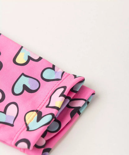 Legging Infantil Feminina Coração Pink