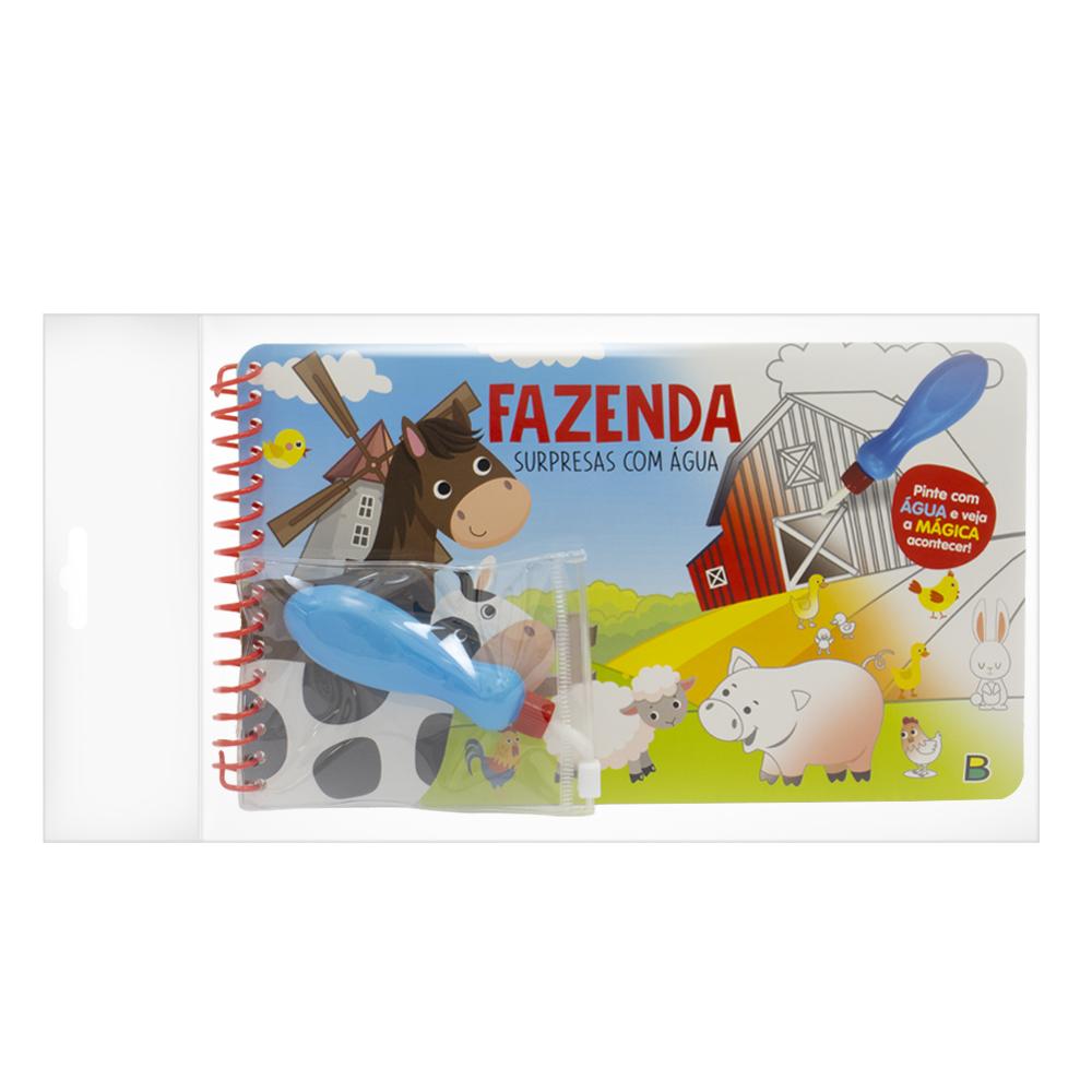 Livro Infantil de Colorir com Água Fazenda
