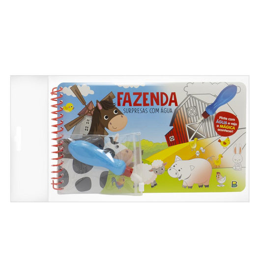 Livro Infantil de Colorir com Água Fazenda