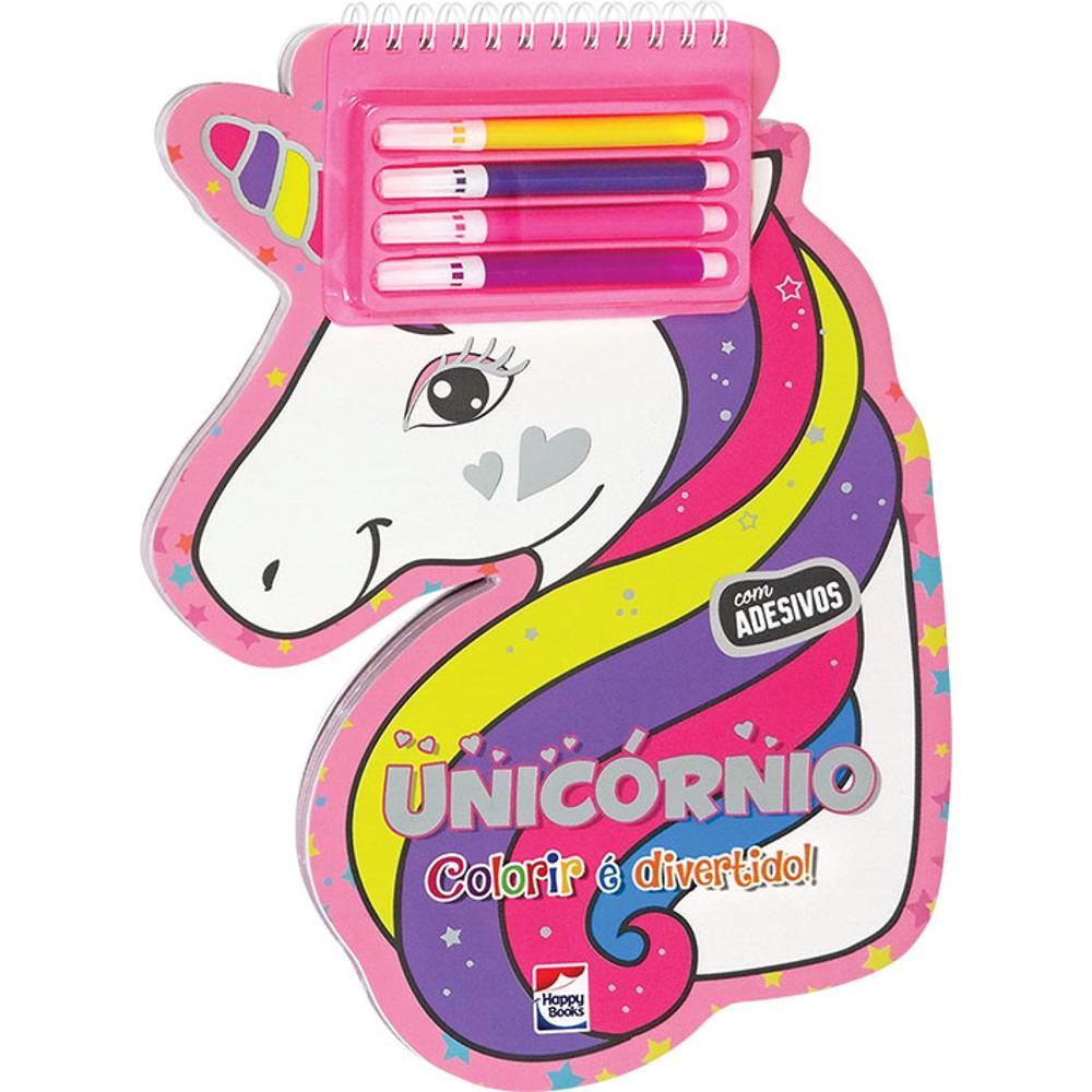 Livro Infantil de Colorir Unicórnio com Canetinhas