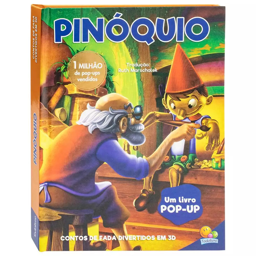 Livro Infantil Conto de Fadas com Pop-Ups: Pinóquio
