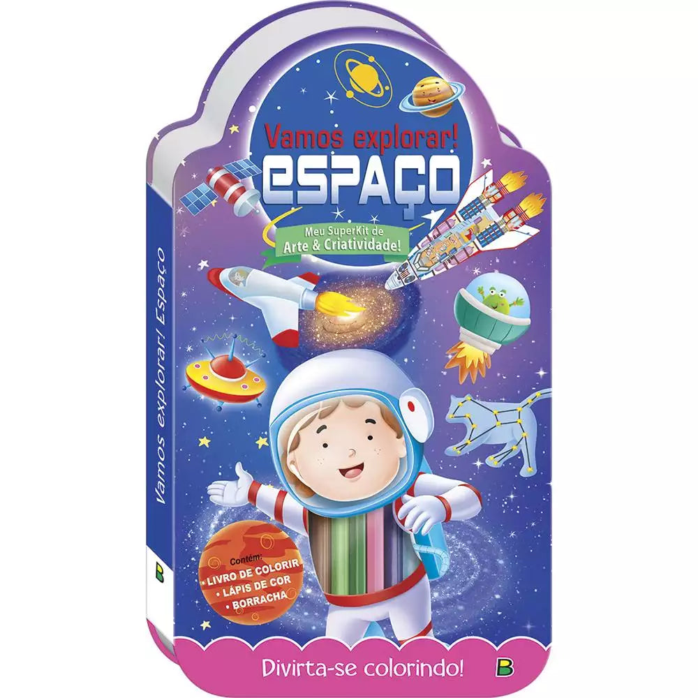 Livro Infantil para Colorir Espaço com Lápis de Cor