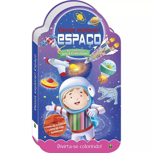 Livro Infantil para Colorir Espaço com Lápis de Cor