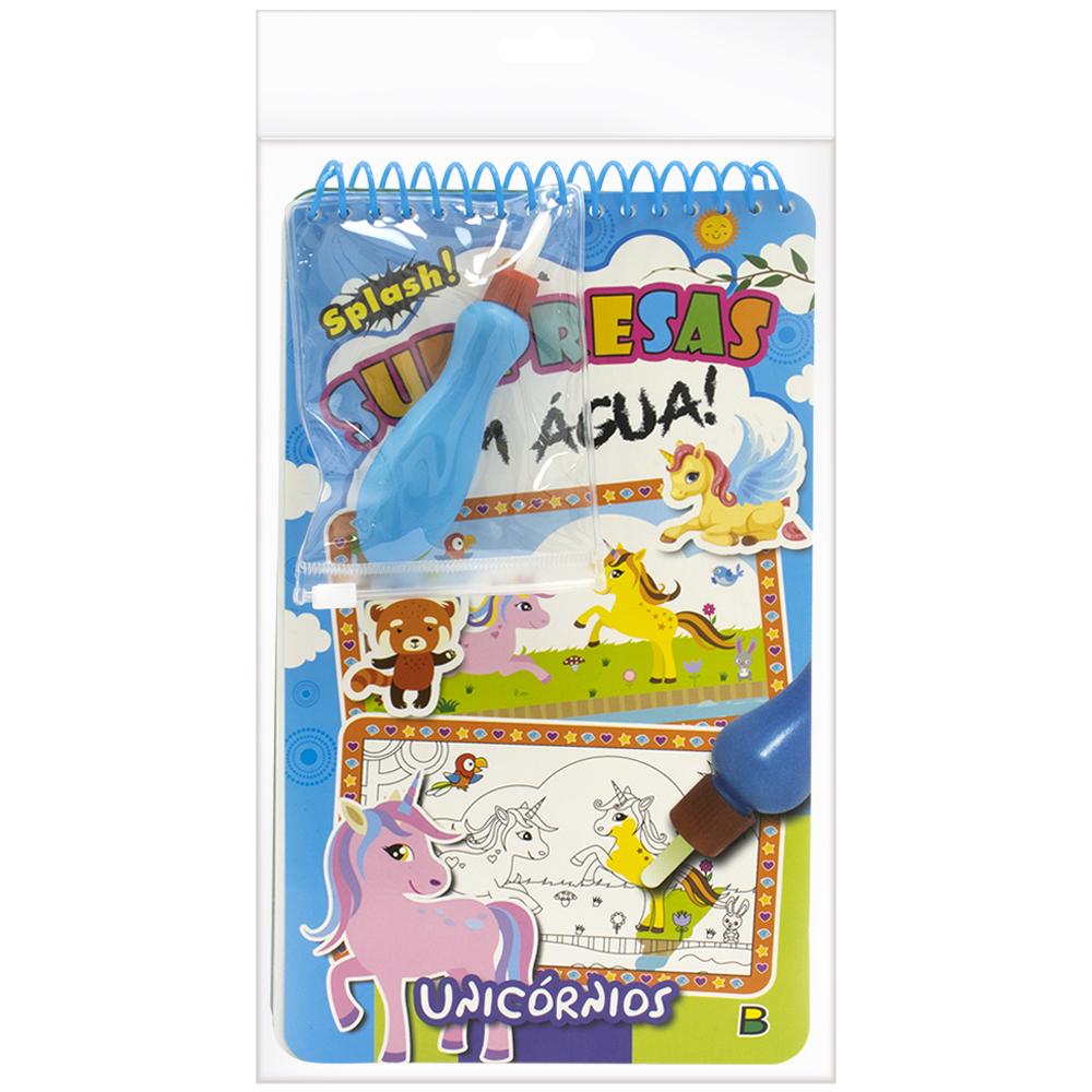 Livro Infantil de Colorir com Água Unicórnios