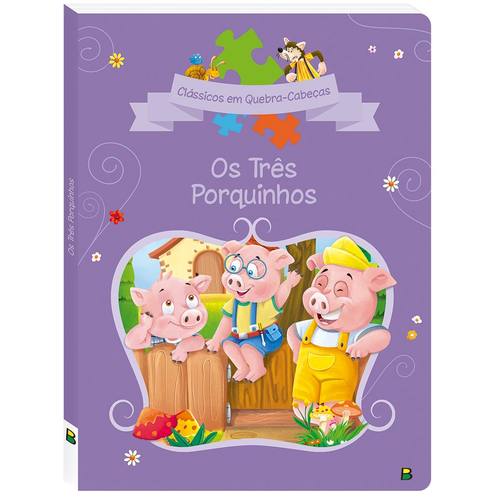 Livro Infantil com Quebra-Cabeça Os Três Porquinhos