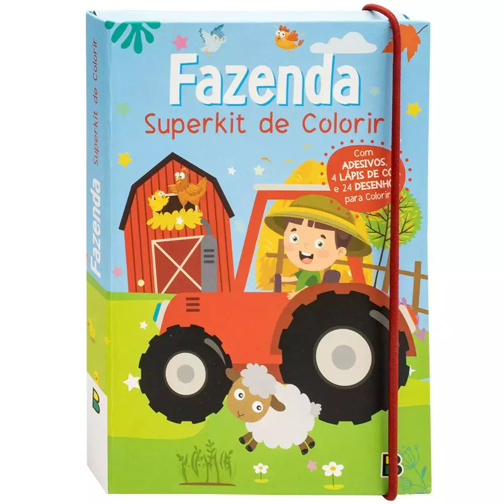 Livro Infantil Super Kit de Colorir: Fazenda