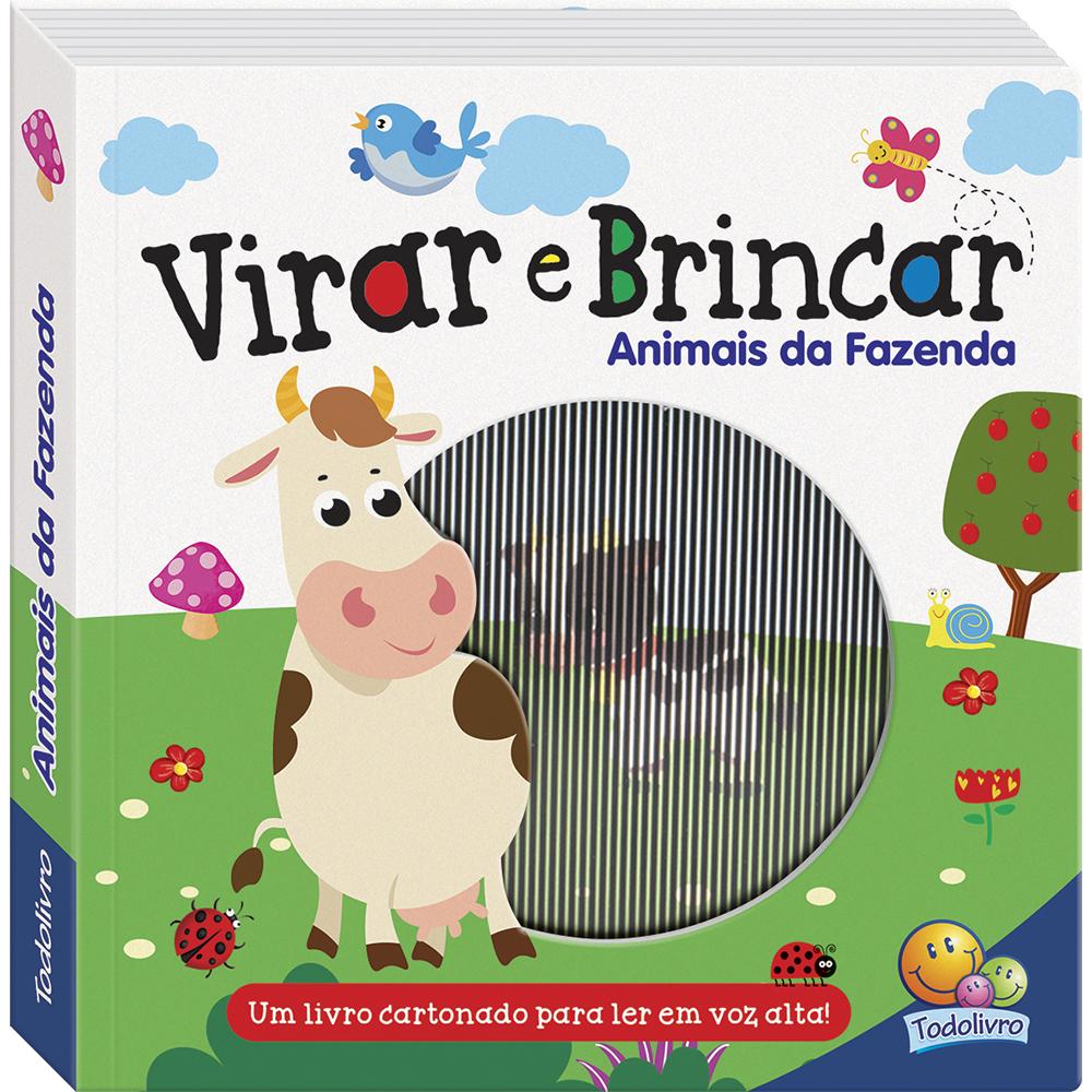 Livro Infantil Virar e Brincar Animais da Fazenda