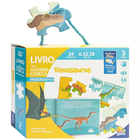 Livro Quebra-Cabeça Infantil: Dinossauro