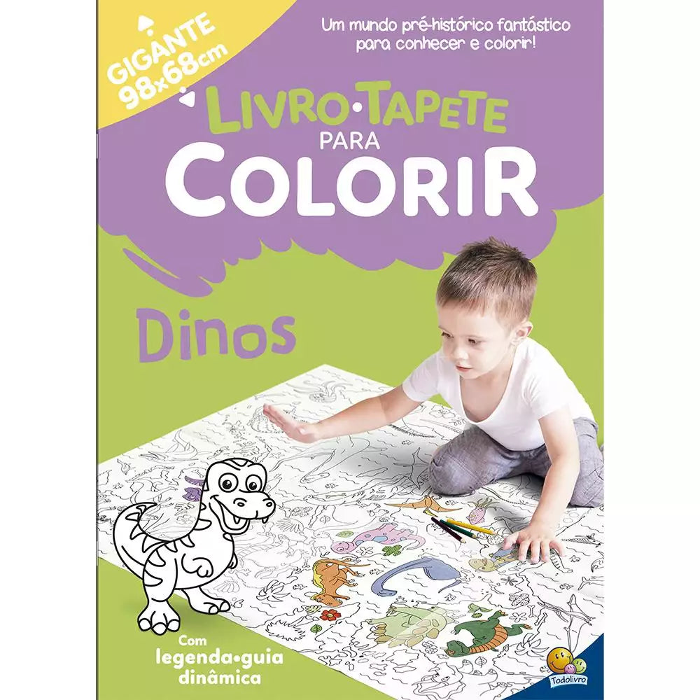Livro Tapete Infantil para Colorir: Dinos
