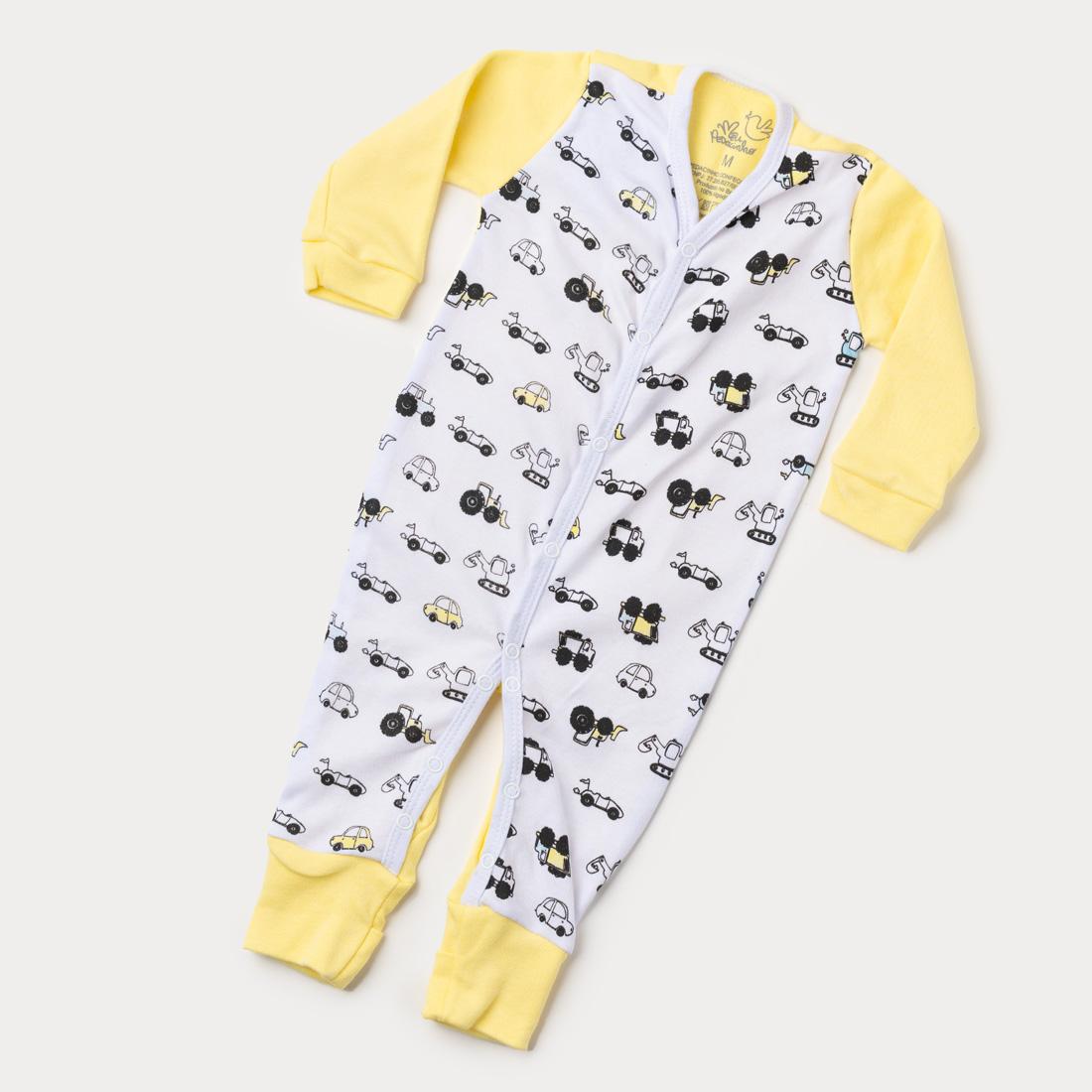 Macacão de Bebê Menino Amarelo Caminhão com Botão