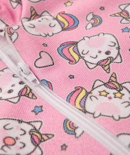 Macacão de Inverno para Bebê Menina Unicórnio Rosa
