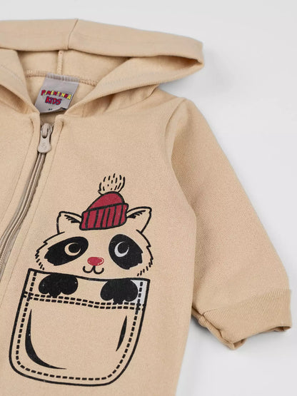 Macacão de Inverno para Bebê Menino Ursinho Marrom