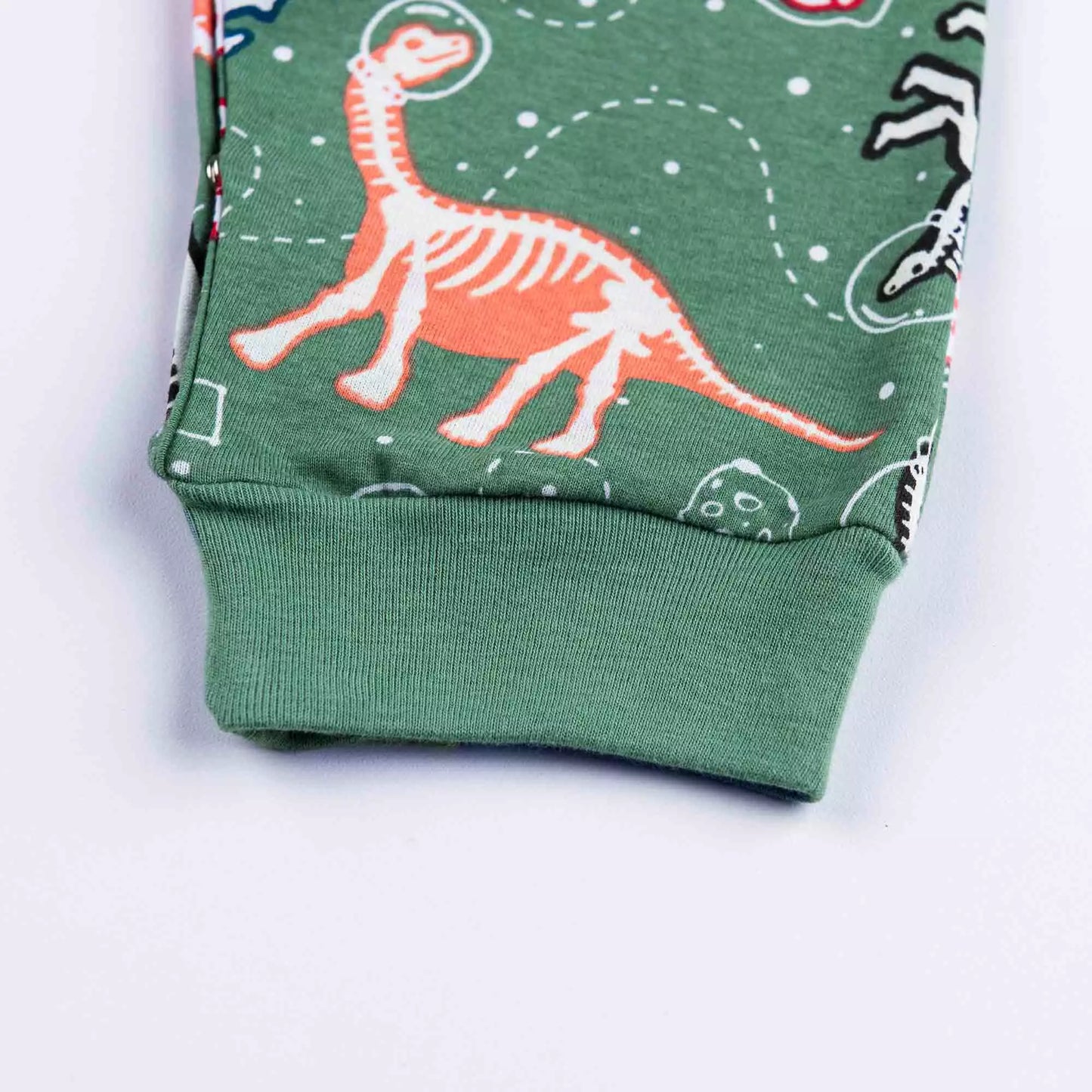 Macacão Pijama de Verão para Bebê Menino Dinossauro Verde