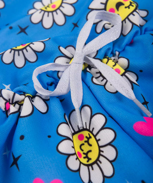 Macaquinho de Verão para Menina Floral Azul
